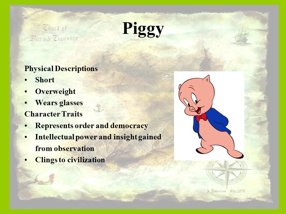 Lord of the flies essay about piggy